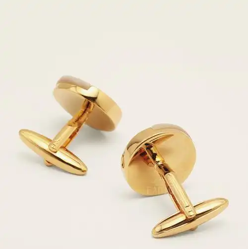 法帝旗轻奢品牌纯黄铜法式金色袖扣男士商务休闲衬衣金属质感袖口钉