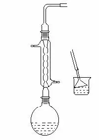 这是蒸馏冷凝装置,也是下口进水,上口出水.为逆流冷凝操作!