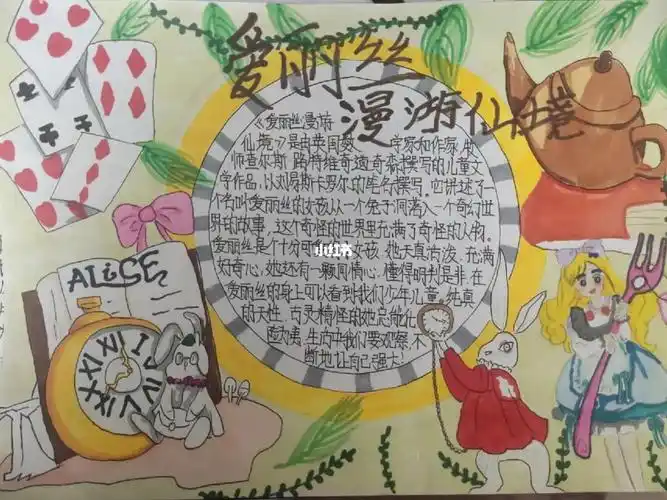 爱丽丝漫游仙境手抄报