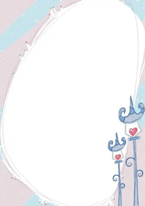 手绘卡通风信纸模板word版ai版