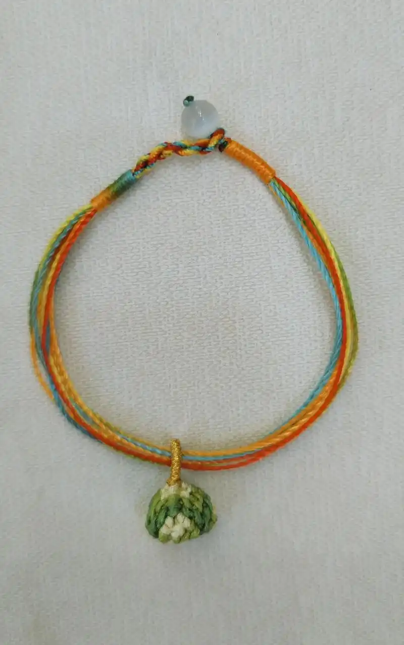 五彩绳小粽子编法#手工编织  - 抖音