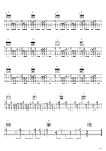 流星吉他谱-郑钧-高清六线谱图片谱