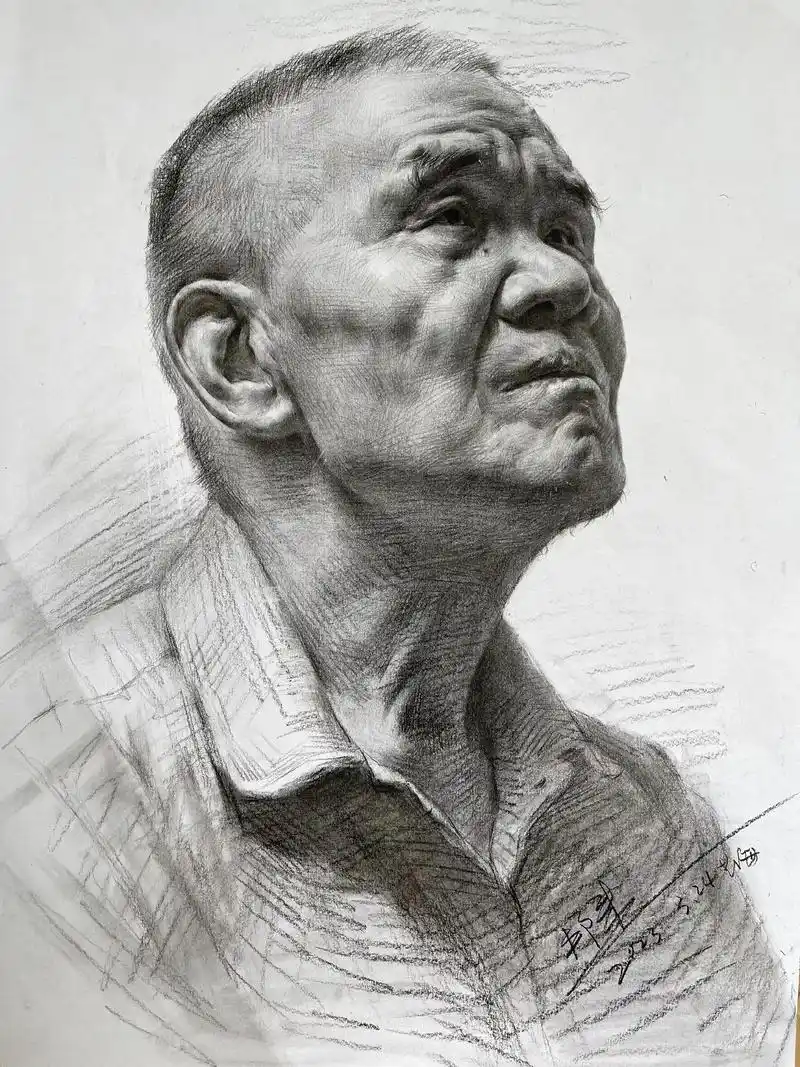 曹邦来老师封面作品.#素描头像 #绘画 #人物肖像 #美术生 - 抖音