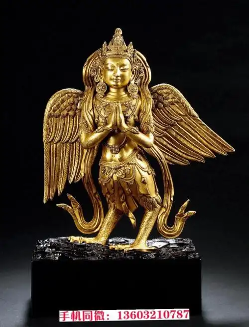 铜鎏金大鹏金翅鸟 山西雕塑制作公司