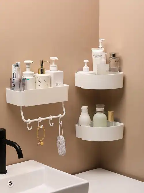 卫生间置物架浴室用品大全洗澡间粘墙挂架打孔三角浴室角架