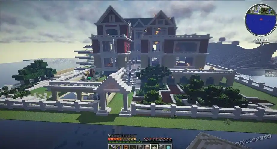 我的世界水上别墅设计图 现代风格的别墅建筑_麦块我的世界盒子_mc