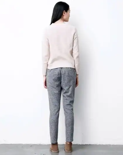 浅灰色羊毛呢休闲显瘦秋冬女款长裤