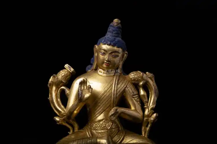 清代铜鎏金文殊菩萨