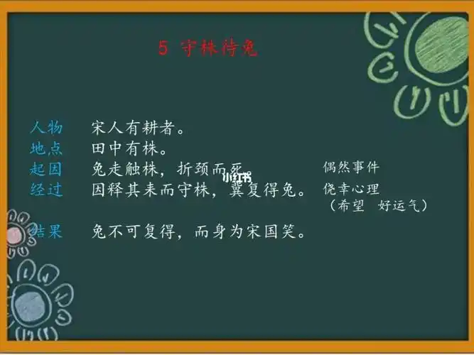 三年级语文下册第五课守株待兔板书