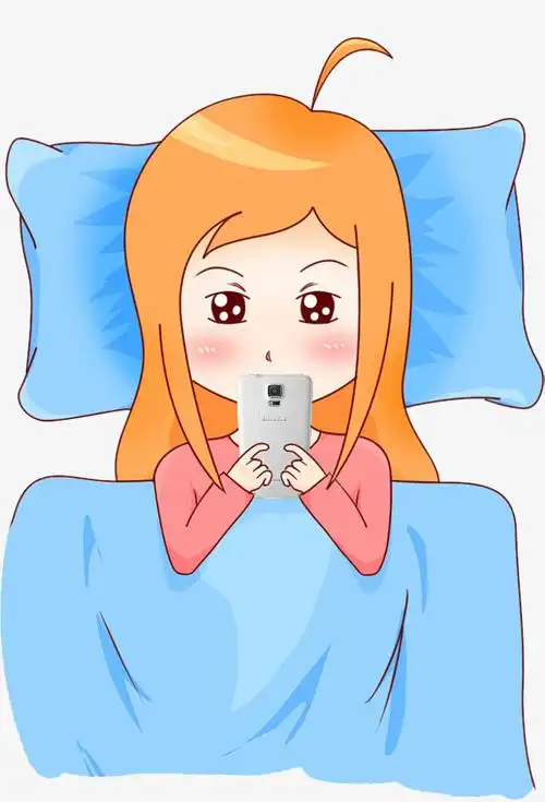 睡觉玩手机的女孩