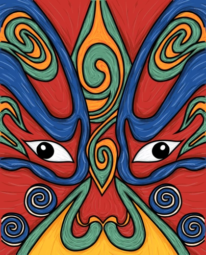 国潮脸谱|插画|商业插画|ouryinghui - 原创作品 - 站酷 (zcool)