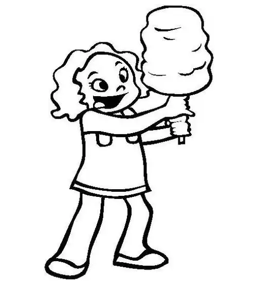 棉花糖小女孩_简笔画 - 搜图案网