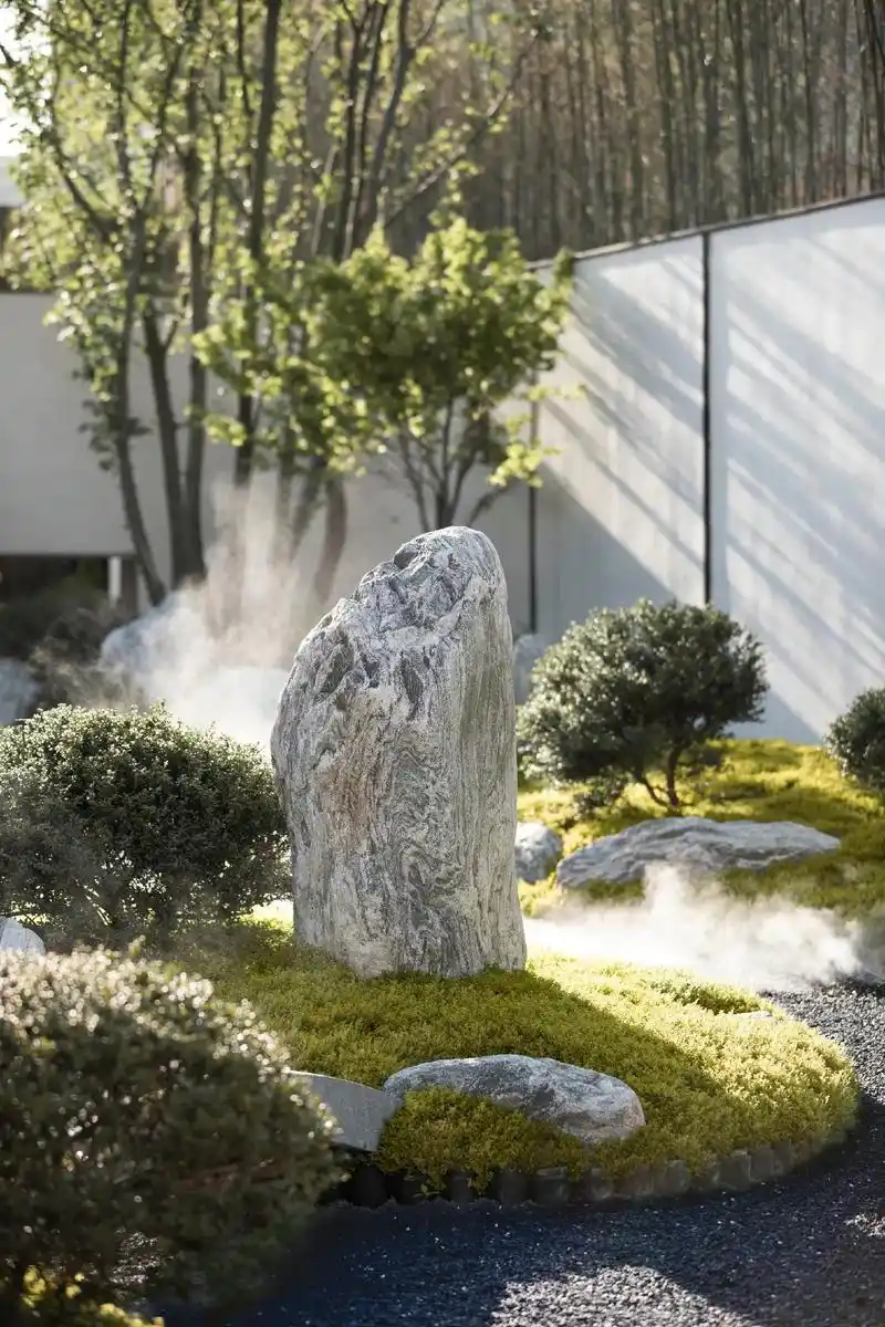 庭院中的景观石如何摆放#私家花园设计 #别墅庭院设计 #花园 - 抖音