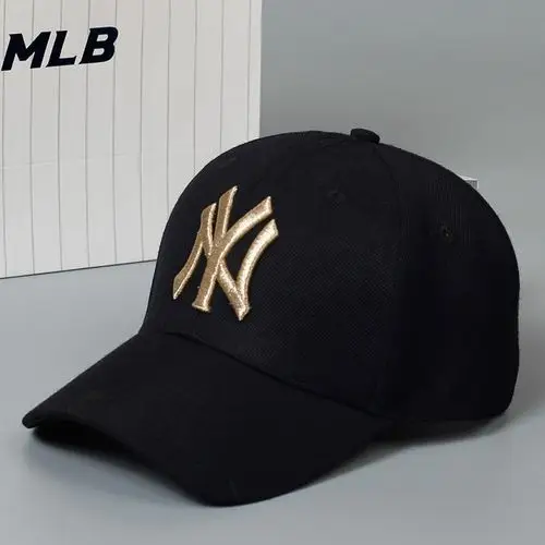 帽子mlb韩国棒球帽yn鸭舌帽2020新款洋基队黑色帽子