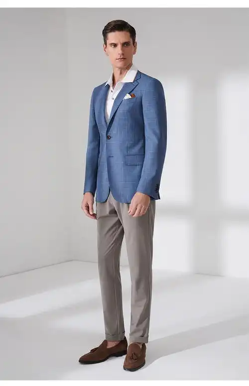 免费上门量体报喜鸟西服定制22春夏男士时尚格纹西服上衣休闲单西量身