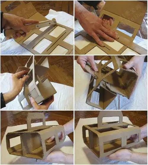 硬纸板提篮工具箱diy做法详解(含图纸) - 废物利用手工diy小制作 - 51