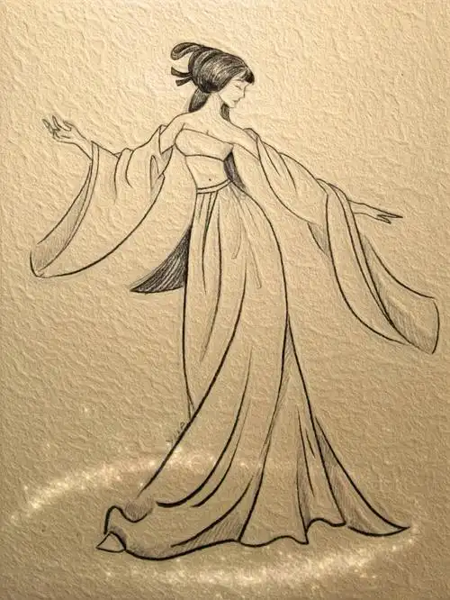 古风少女舞蹈临摹