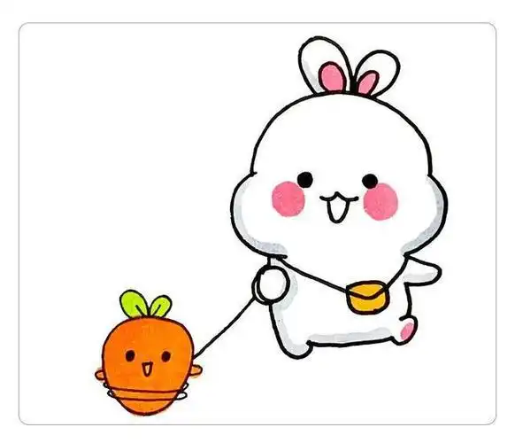 如何手工画吃草莓的卡通兔子的简笔画小白兔卡通图简笔画小白兔多种