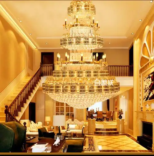 岩元 别墅豪华复式楼客厅水晶大吊灯大厅灯工程酒店长楼中楼灯 以上