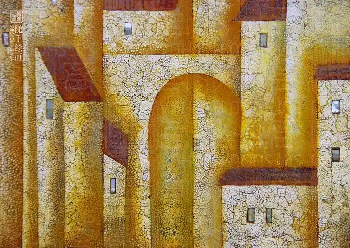 《江南水乡》漆画