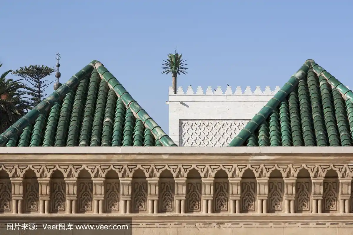 摩洛哥拉巴特的绿色屋顶