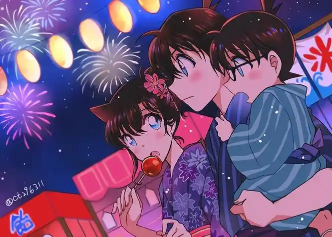 工藤新一毛利兰好浪漫的场景twict296311