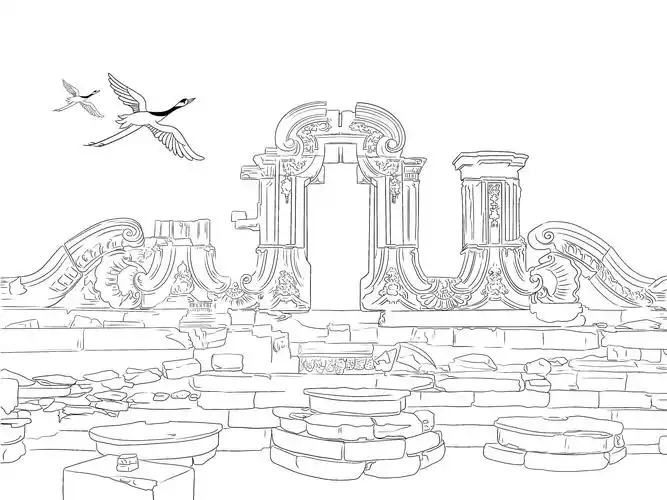 下雪的圆明园|插画|创作习作|爱画画的喳咕君 - 原创作品 - 站酷