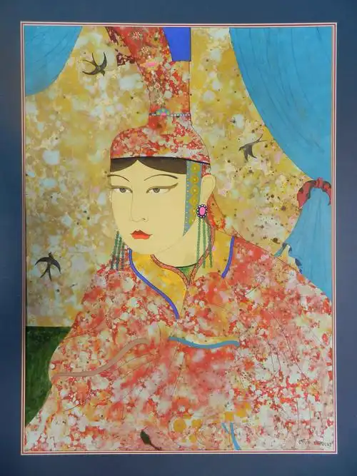 乌云额尔德尼-蒙古女人-青墨阁画廊