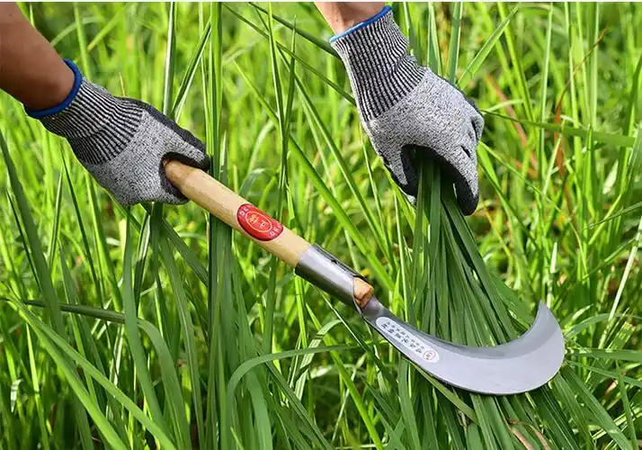 农用除草工具进口锰钢镰刀割草刀农具玉米收割割草长柄大镰刀 加厚长