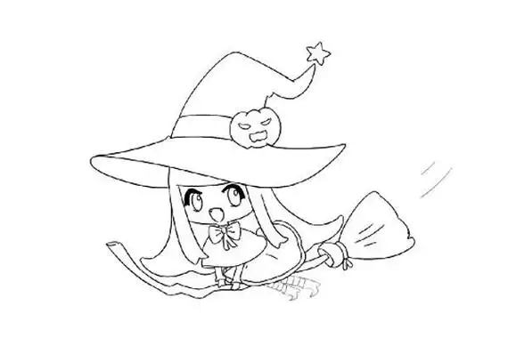 笔画图片小女巫简笔画卡通小女巫简笔画小女巫简笔画步骤图万圣节小女