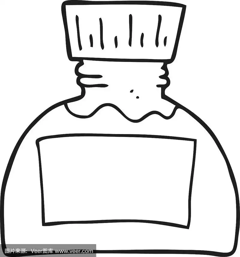 黑白卡通墨水瓶