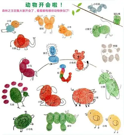 艺术活动《有趣的手指印画》 - 美篇