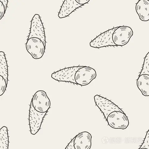山药涂鸦无缝图案背景插画-正版商用图片1ikk93-摄图新视界