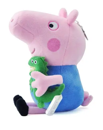 毛绒玩具乔治抱恐龙19cm带钥匙扣