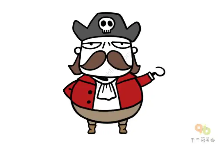 教你画海盗船长手帐简笔画