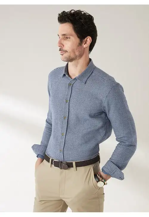 camicissima/恺米切秋冬修身纯棉百搭男士长袖衬衫 商务休闲时尚