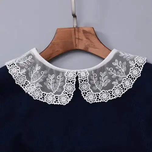 蕾丝花边假领子可爱娃娃领平领女毛衣装饰领百搭四季通用雪纺衣领