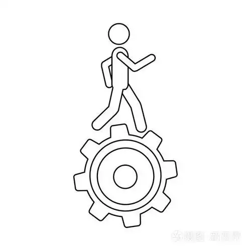 单色轮廓与那边的小齿轮插画-正版商用图片0tx43p-摄图新视界