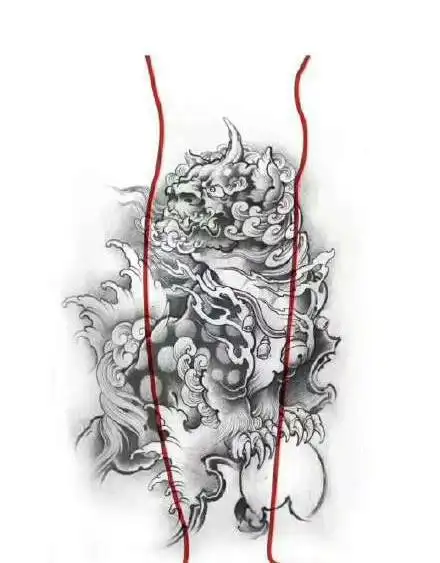 适合小腿的一组传统纹身手稿图案9张