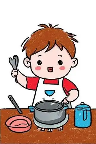 👩‍🍳小孩做饭简笔画🎨