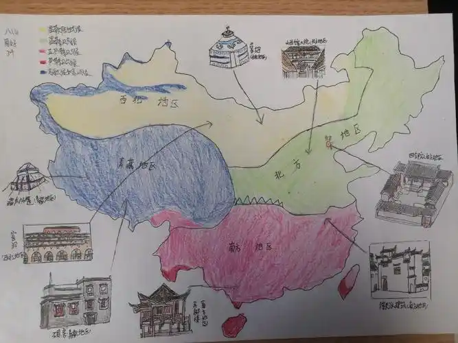 落实区域认知共谱祖国图景记八年级汇地图爱家乡主题手绘地图大赛