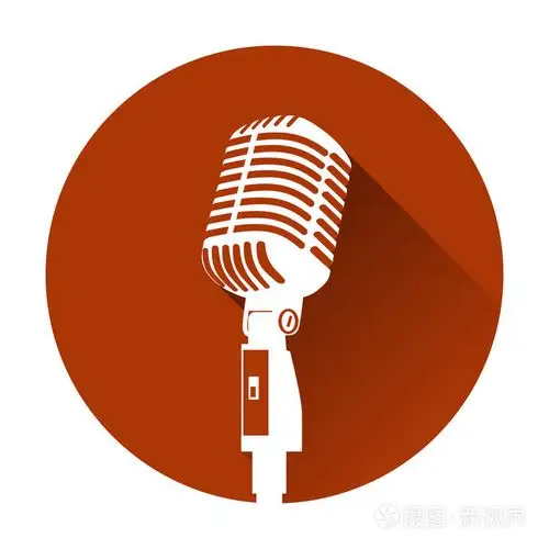 老式的白色剪影复古舞台麦克风插画-正版商用图片0ocjba-摄图新视界