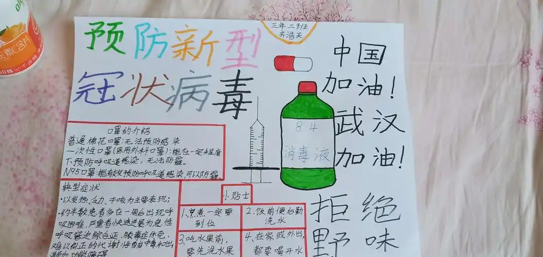 预防新型冠状病毒手抄报
