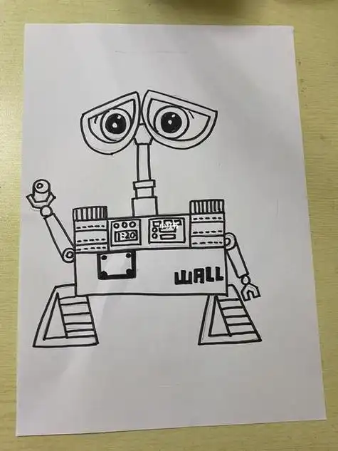 瓦力机器人的简笔画