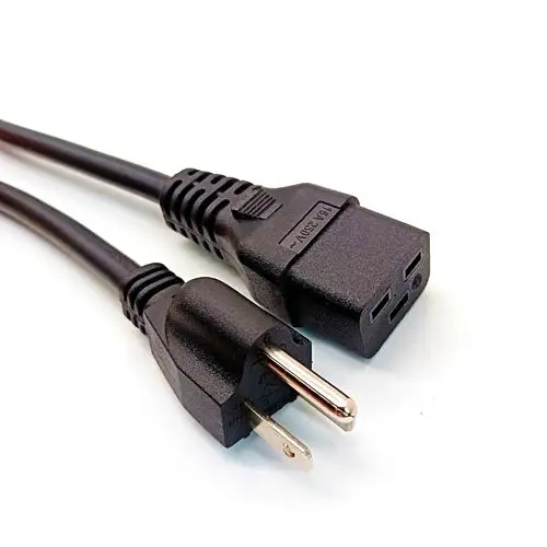 美国美标美式美规三芯电源线插头c19品字尾美规插头电源线梅花尾