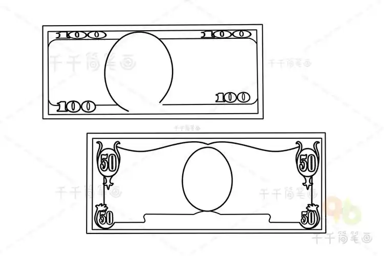 卡通钞票简笔画大全简单画美元的画法美元简笔画种类美元简笔画大全