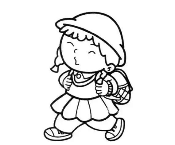 放学到家门口的简笔画画简笔画背着书包放学了小学生人物怎么画小学生