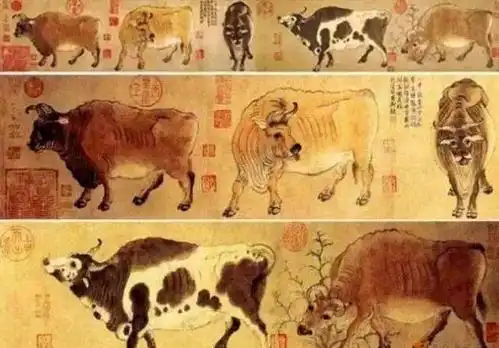 韩滉《五牛图》,中国十大传世名画,是少数几件唐代传世纸绢画作品真迹