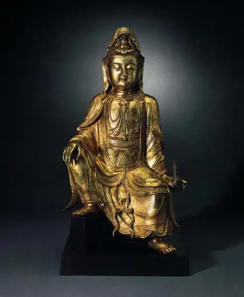 0995明鎏金观音菩萨坐像