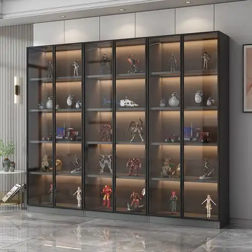 玻璃柜门轻奢玻璃门玩具收纳柜可订柜落地展示柜家用陈列柜展示柜